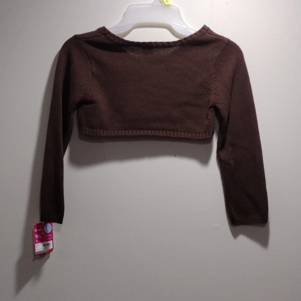 Carter's, Kid Girl’s Sweater Long Sleeves Cardigan - Color Brown, Size 5, NWT